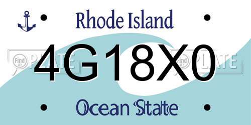 4G18X0 Rhode Island License Plate