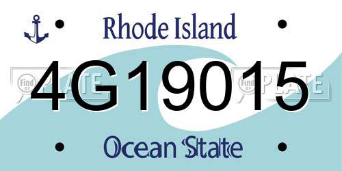 4G19015 Rhode Island License Plate