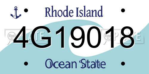 4G19018 Rhode Island License Plate