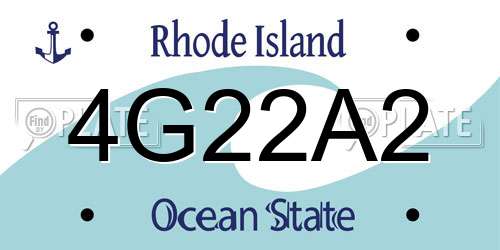 4G22A2 Rhode Island License Plate