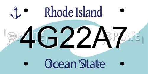 4G22A7 Rhode Island License Plate