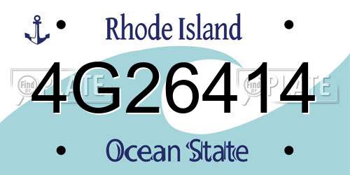 4G26414 Rhode Island License Plate