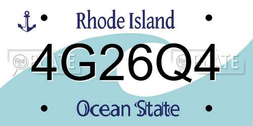 4G26Q4 Rhode Island License Plate