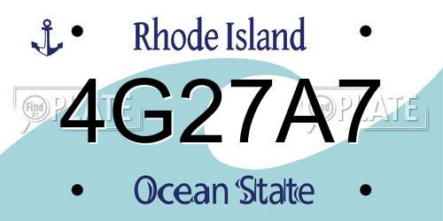 4G27A7 Rhode Island License Plate