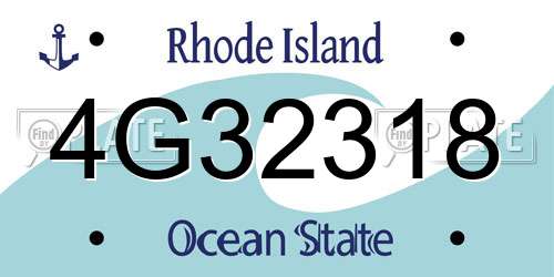 4G32318 Rhode Island License Plate