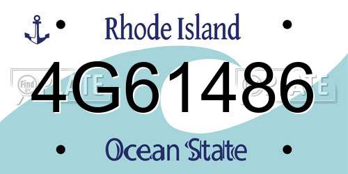 4G61486 Rhode Island License Plate
