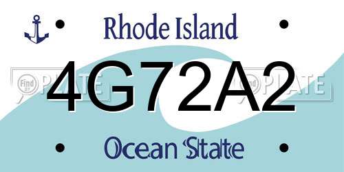 4G72A2 Rhode Island License Plate