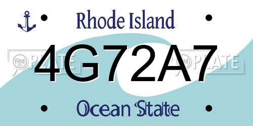 4G72A7 Rhode Island License Plate