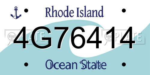 4G76414 Rhode Island License Plate