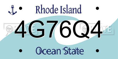 4G76Q4 Rhode Island License Plate