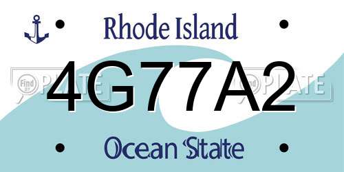 4G77A2 Rhode Island License Plate