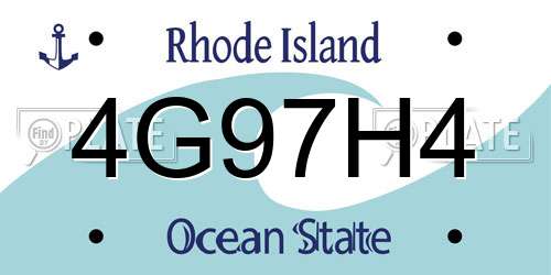4G97H4 Rhode Island License Plate