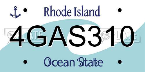 4GAS310 Rhode Island License Plate