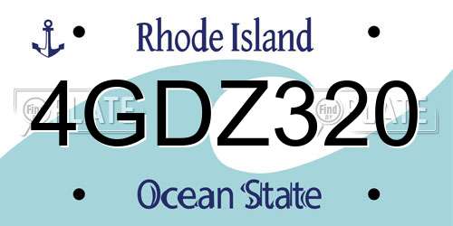 4GDZ320 Rhode Island License Plate