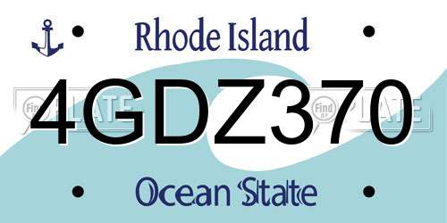 4GDZ370 Rhode Island License Plate