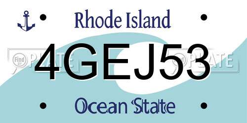 4GEJ53 Rhode Island License Plate