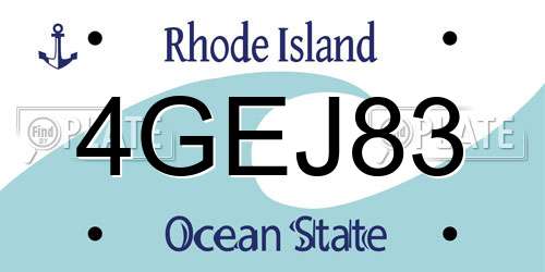4GEJ83 Rhode Island License Plate