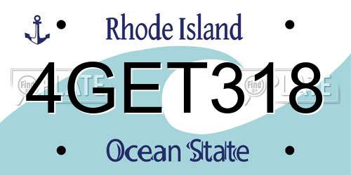 4GET318 Rhode Island License Plate