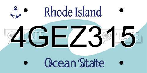 4GEZ315 Rhode Island License Plate