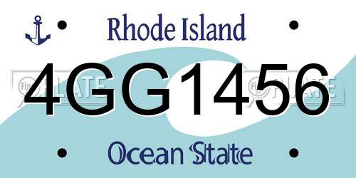 4GG1456 Rhode Island License Plate
