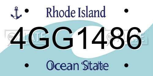 4GG1486 Rhode Island License Plate