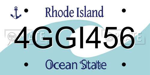 4GGI456 Rhode Island License Plate