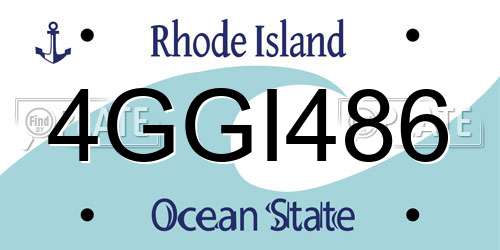 4GGI486 Rhode Island License Plate