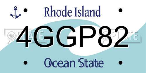 4GGP82 Rhode Island License Plate