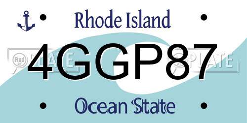 4GGP87 Rhode Island License Plate