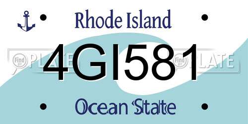 4GI581 Rhode Island License Plate