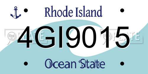 4GI9015 Rhode Island License Plate