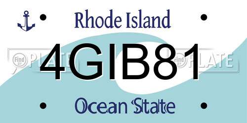 4GIB81 Rhode Island License Plate