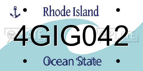 4GIG042 Rhode Island License Plate