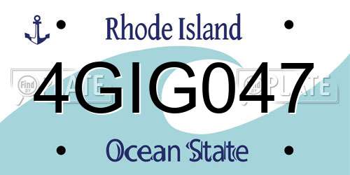 4GIG047 Rhode Island License Plate
