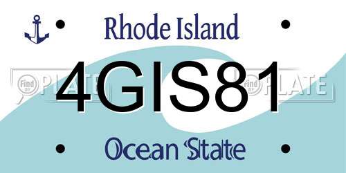 4GIS81 Rhode Island License Plate