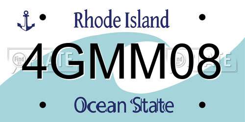 4GMM08 Rhode Island License Plate