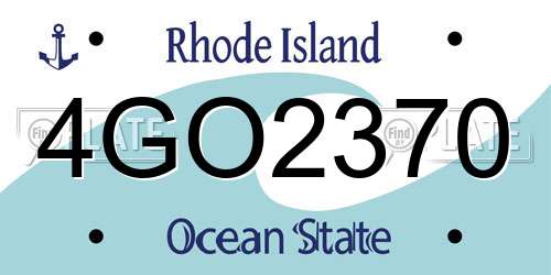 4GO2370 Rhode Island License Plate
