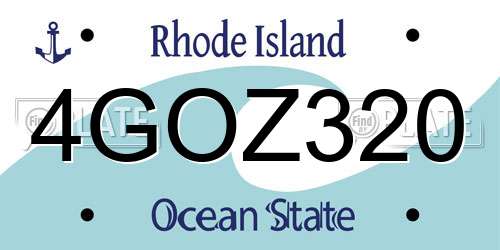4GOZ320 Rhode Island License Plate