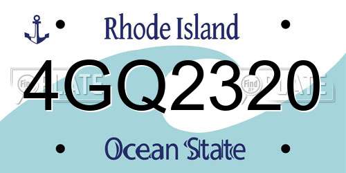 4GQ2320 Rhode Island License Plate