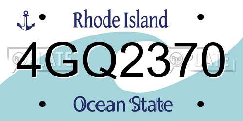 4GQ2370 Rhode Island License Plate