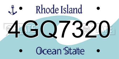 4GQ7320 Rhode Island License Plate