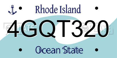 4GQT320 Rhode Island License Plate