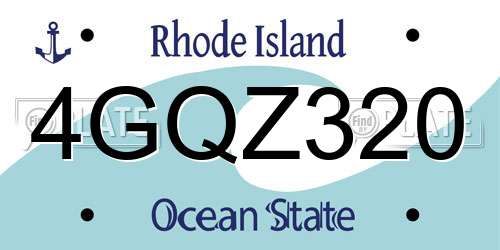 4GQZ320 Rhode Island License Plate