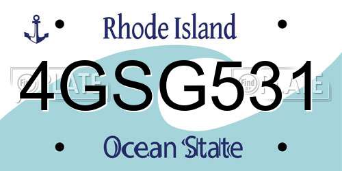 4GSG531 Rhode Island License Plate