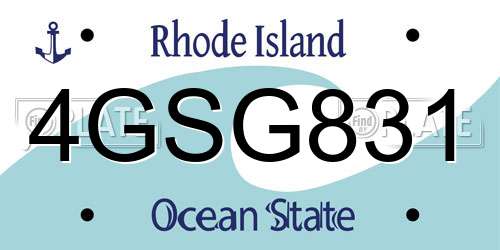 4GSG831 Rhode Island License Plate