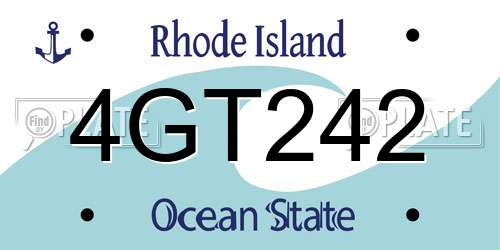 4GT242 Rhode Island License Plate