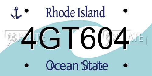 4GT604 Rhode Island License Plate