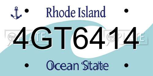 4GT6414 Rhode Island License Plate