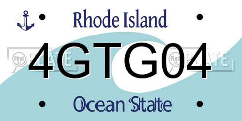 4GTG04 Rhode Island License Plate