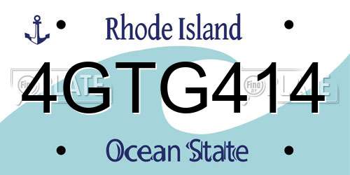 4GTG414 Rhode Island License Plate